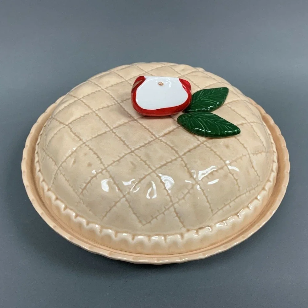 Certified International Corp Apple Pie Keeper Storage‎ Plate Dish 11 1/4 across